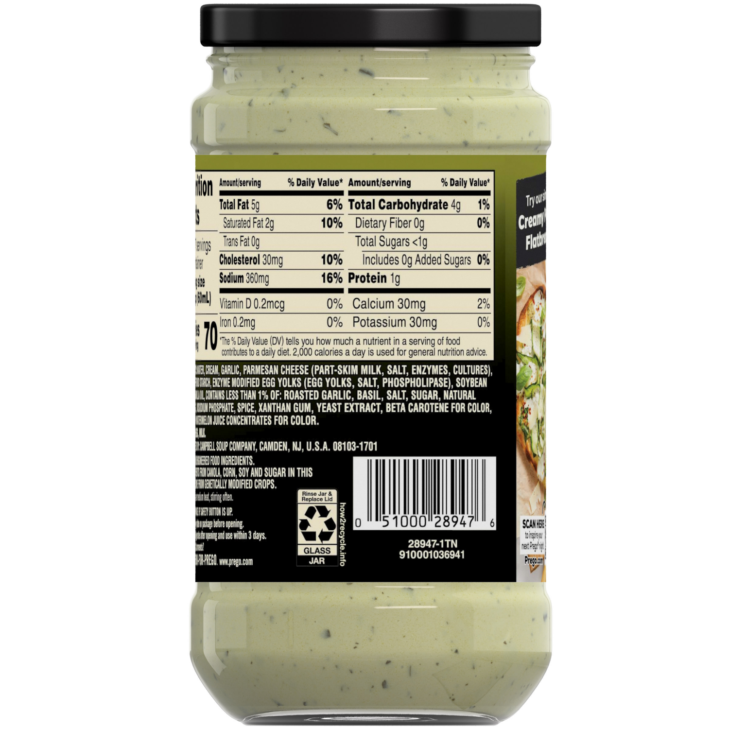 slide 5 of 8, Prego Creamy Roasted Garlic Pesto Pasta Sauce, 14.5 oz Jar, 14.500 oz