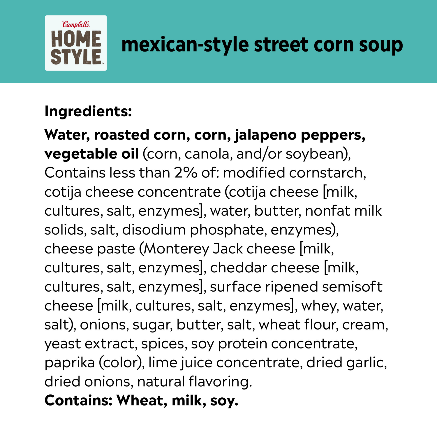 slide 3 of 3, Campbells Homestyle Mexican Style Street Corn Soup, 16.3 oz