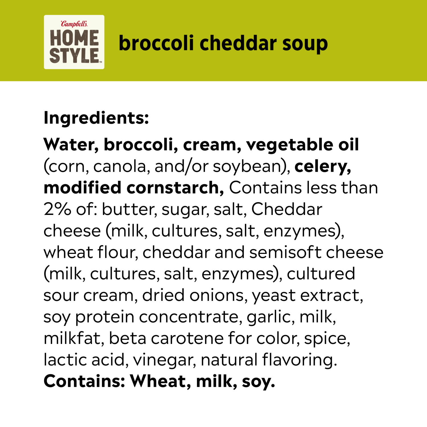 slide 3 of 6, Campbell's Campbell’s Homestyle Broccoli Cheddar Soup, 16.3 oz Can, 16.300 oz