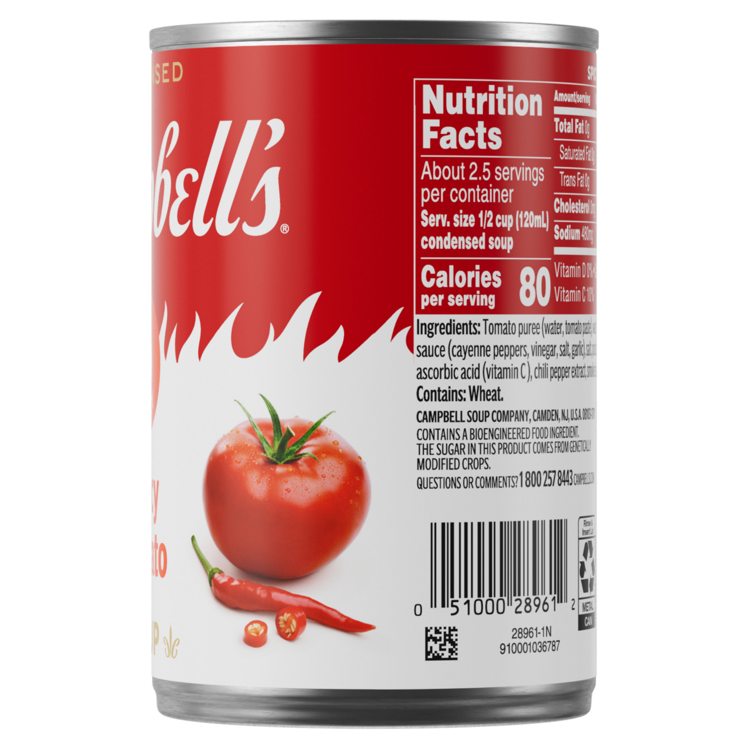 slide 3 of 7, Campbell's Condensed Spicy Tomato Soup, 10.5 oz Can, 10.5 oz