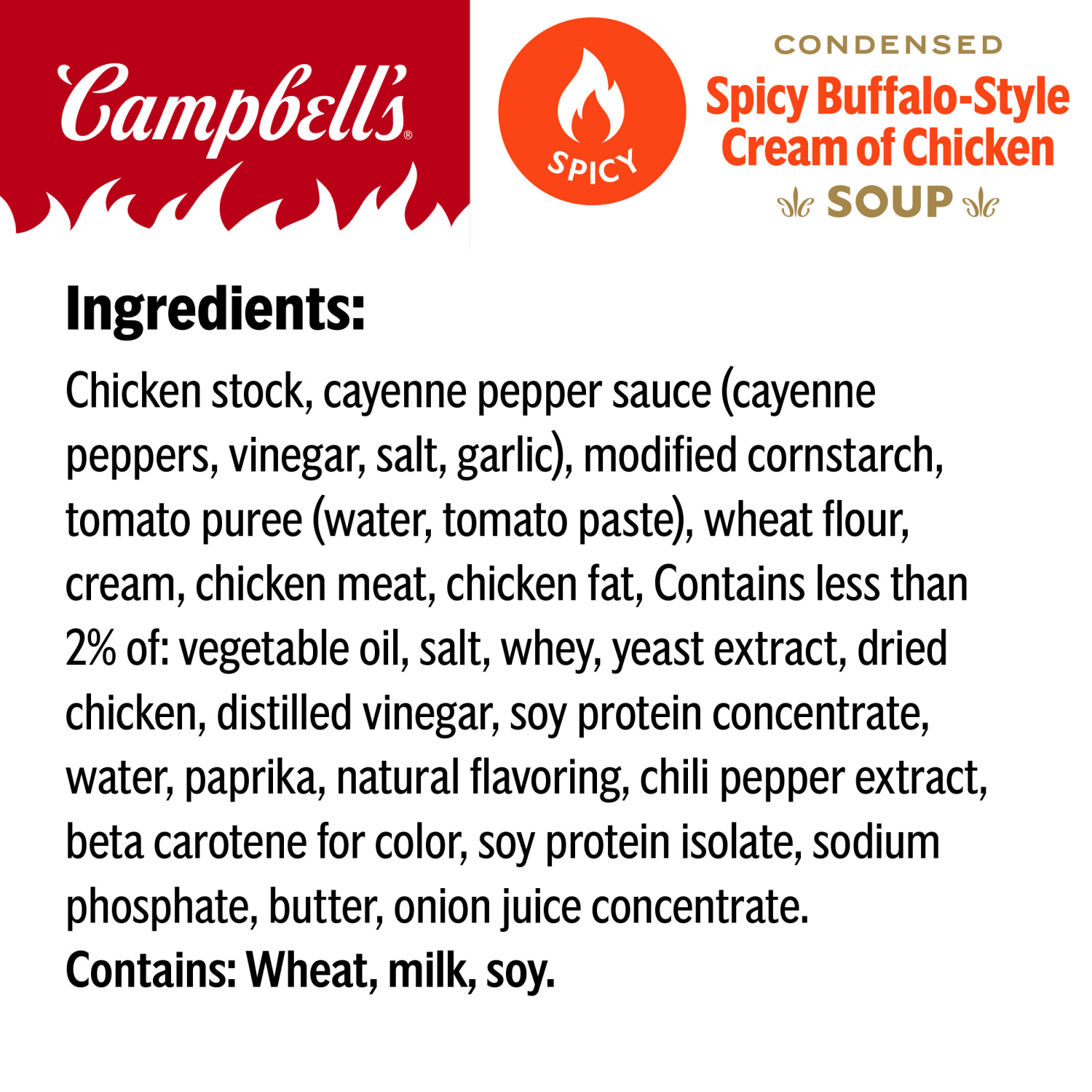 slide 3 of 8, CAMPBELLS Campbell's Condensed Spicy Buffalo-Style Cream of Chicken Soup, 10.5 oz