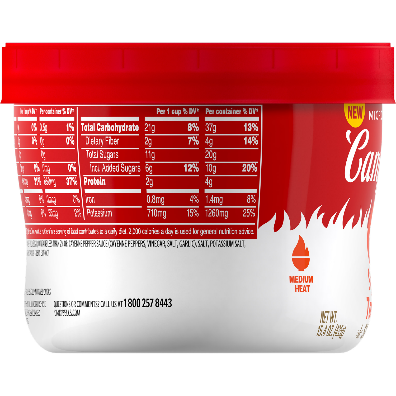 slide 6 of 8, Campbells Spicy Tomato Soup Microwavable Bowl, 15.4 oz