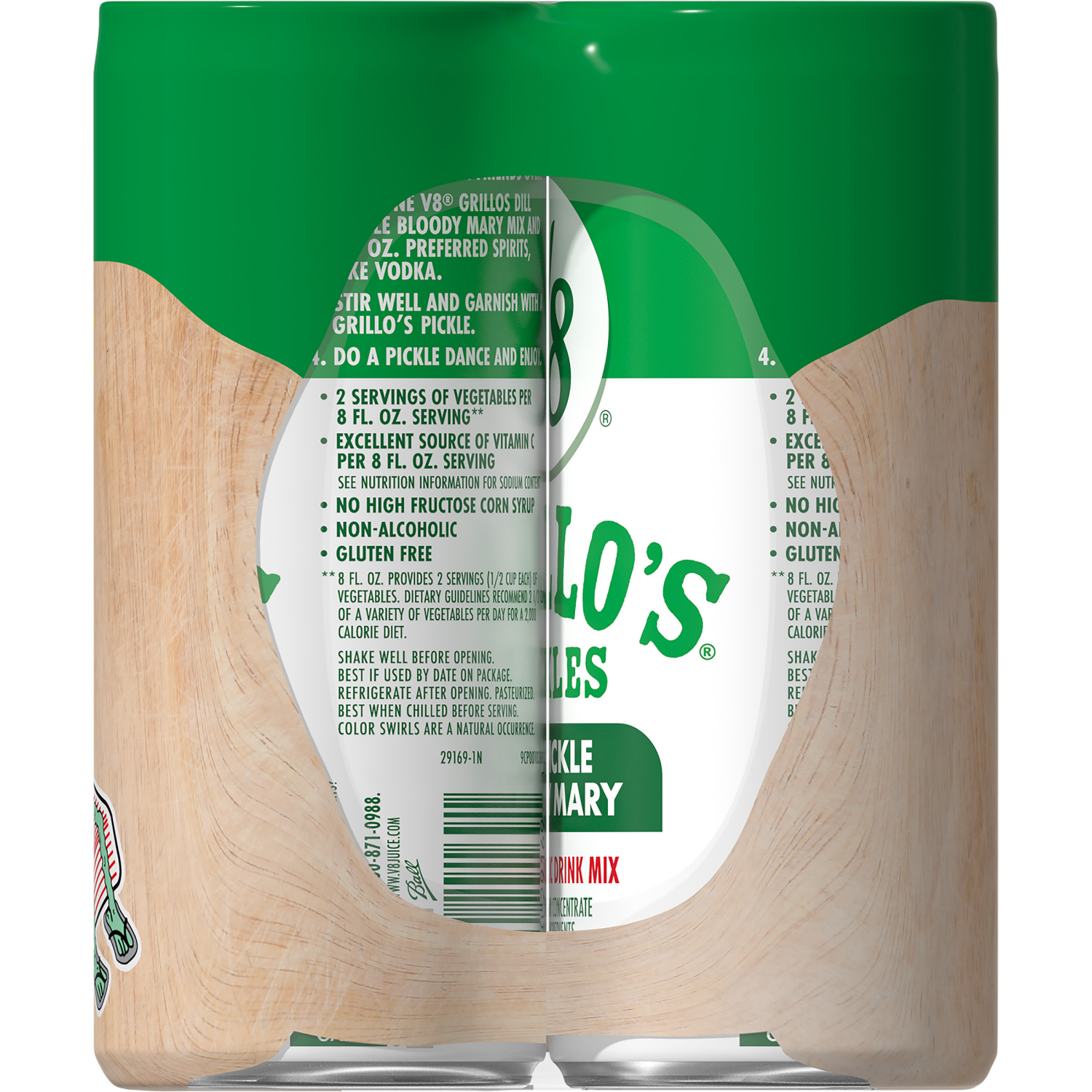 slide 2 of 5, V8 Juice Bloody Mary Grillo's Dill Pickle Juice - 6pk/8 fl oz Cans, 6 ct; 8 fl oz