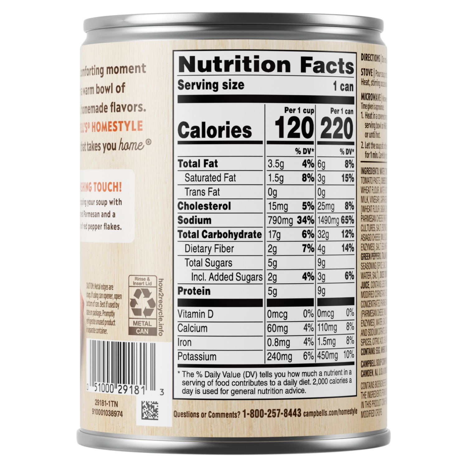 slide 5 of 8, Campbell's Campbell’s Homestyle Soup, Cheese Tortellini with Italian Sausage, 16.3 Oz Can, 16.300 oz
