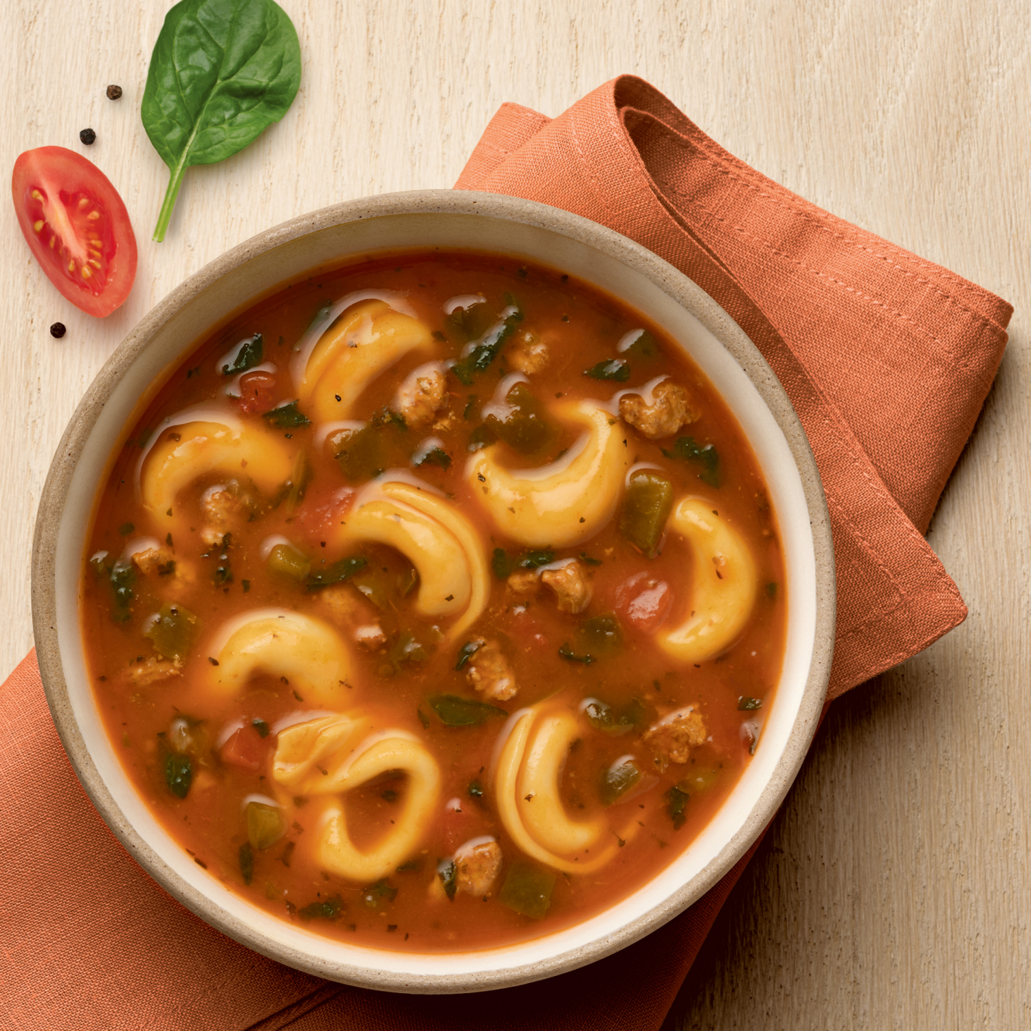 slide 6 of 8, Campbell's Campbell’s Homestyle Soup, Cheese Tortellini with Italian Sausage, 16.3 Oz Can, 16.300 oz