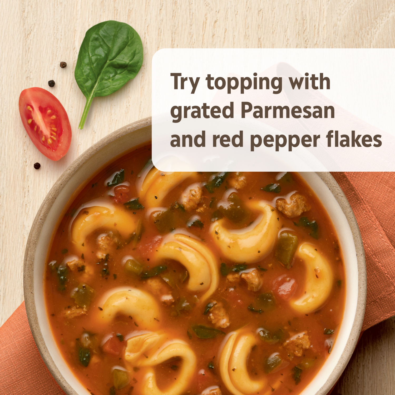 slide 2 of 8, Campbell's Campbell’s Homestyle Soup, Cheese Tortellini with Italian Sausage, 16.3 Oz Can, 16.300 oz
