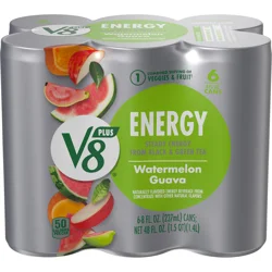 V8 Energy Watermelon Guava Energy Drink, 8 fl oz Can (6 Pack)