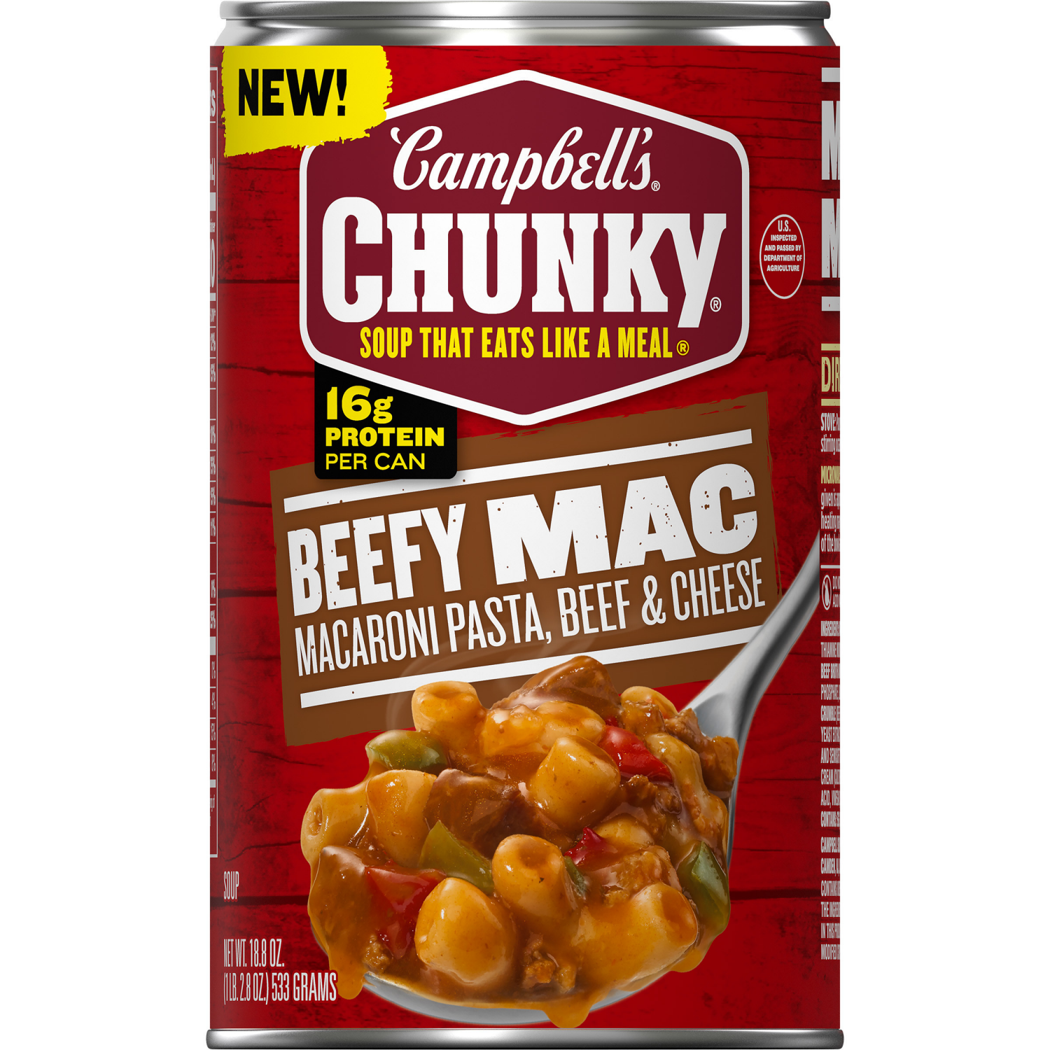 slide 1 of 6, Campbell's Campbell’s Chunky Beefy Mac Soup, 18.8 oz Can, 18.800 oz