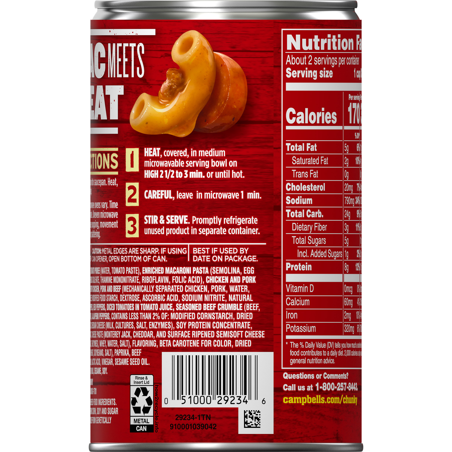 slide 5 of 6, Campbell's Campbell’s Chunky Chili Dog Mac Soup, 18.8 oz Can, 18.800 oz