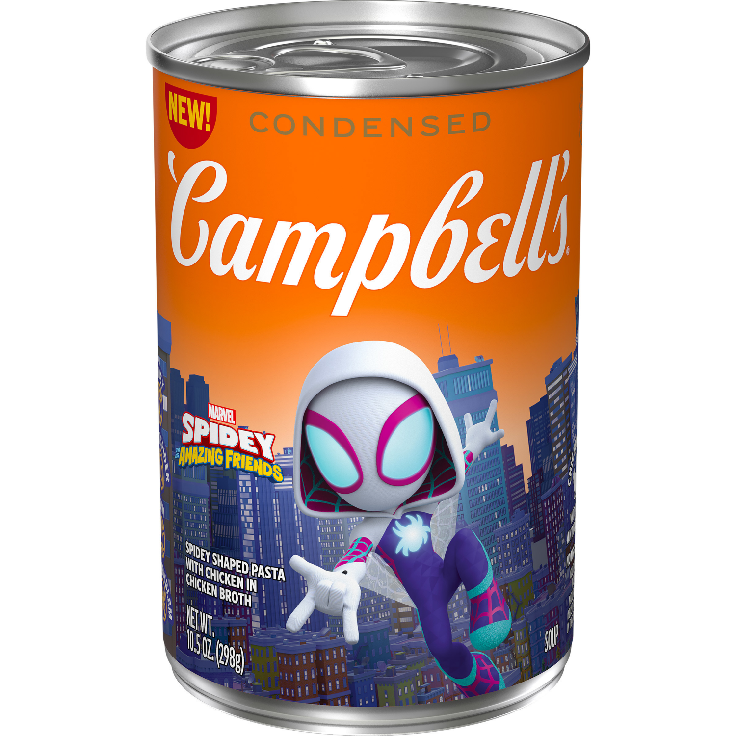 slide 3 of 8, Campbell's Campbell’s Condensed Kids Soup, Marvel’s Spidey and His Amazing Friends Shaped Pasta, 10.5 oz Can, 10.5 oz