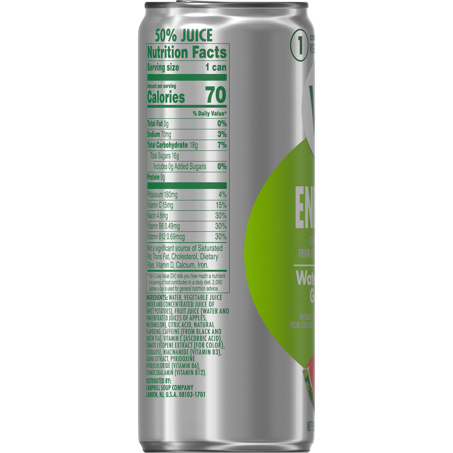 slide 2 of 8, V8 +Energy Watermelon Guava Juice Energy Drink, 11.5 fl oz Can, 11.5 fl oz