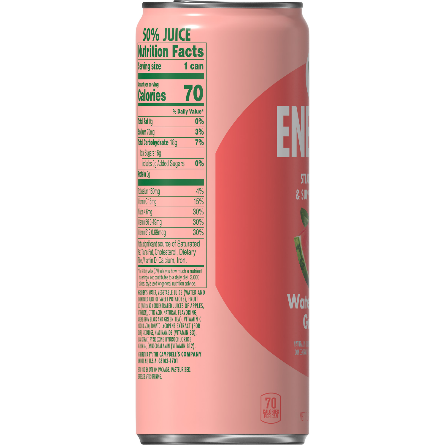 slide 2 of 8, V8 +Energy Watermelon Guava Juice Energy Drink, 11.5 fl oz Can, 11.5 fl oz