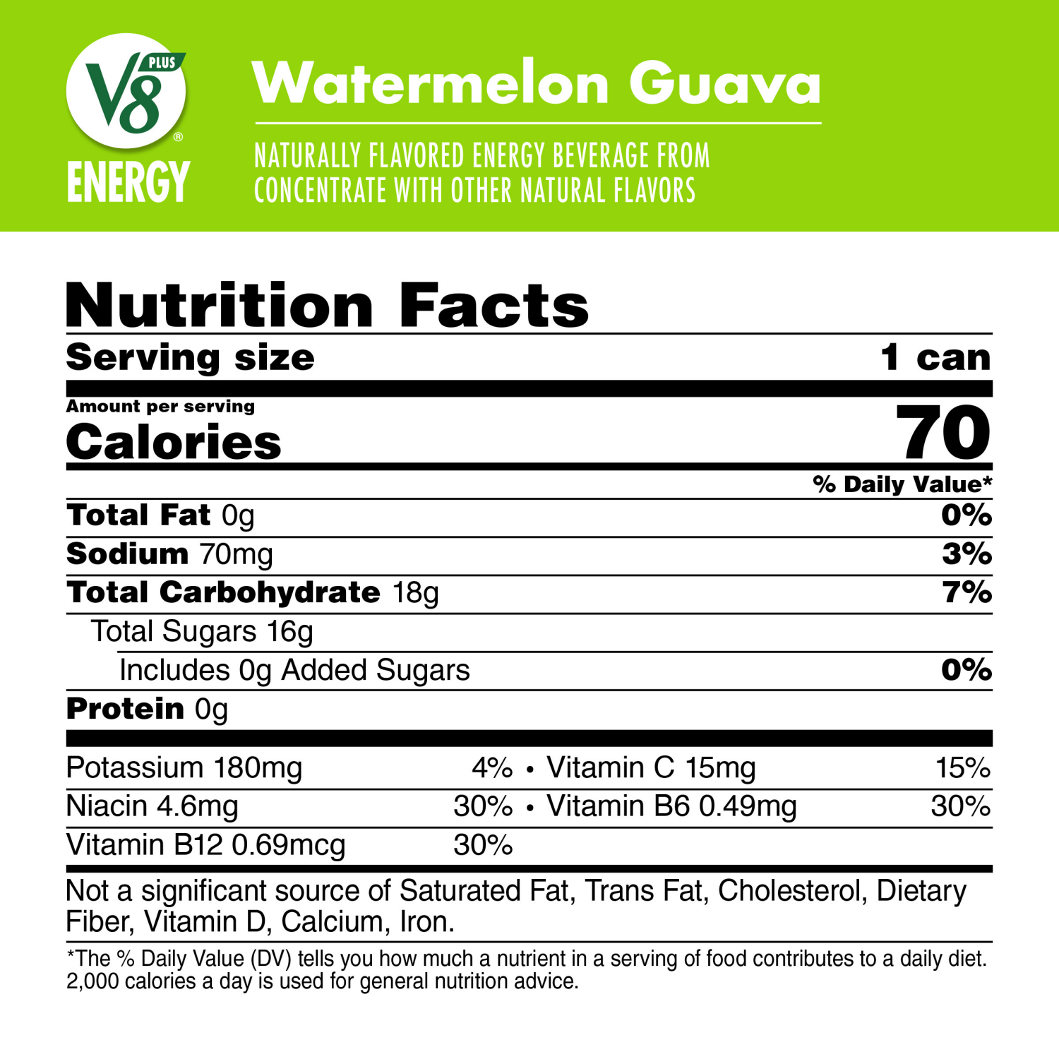 slide 5 of 8, V8 +Energy Watermelon Guava Juice Energy Drink, 11.5 fl oz Can, 11.5 fl oz