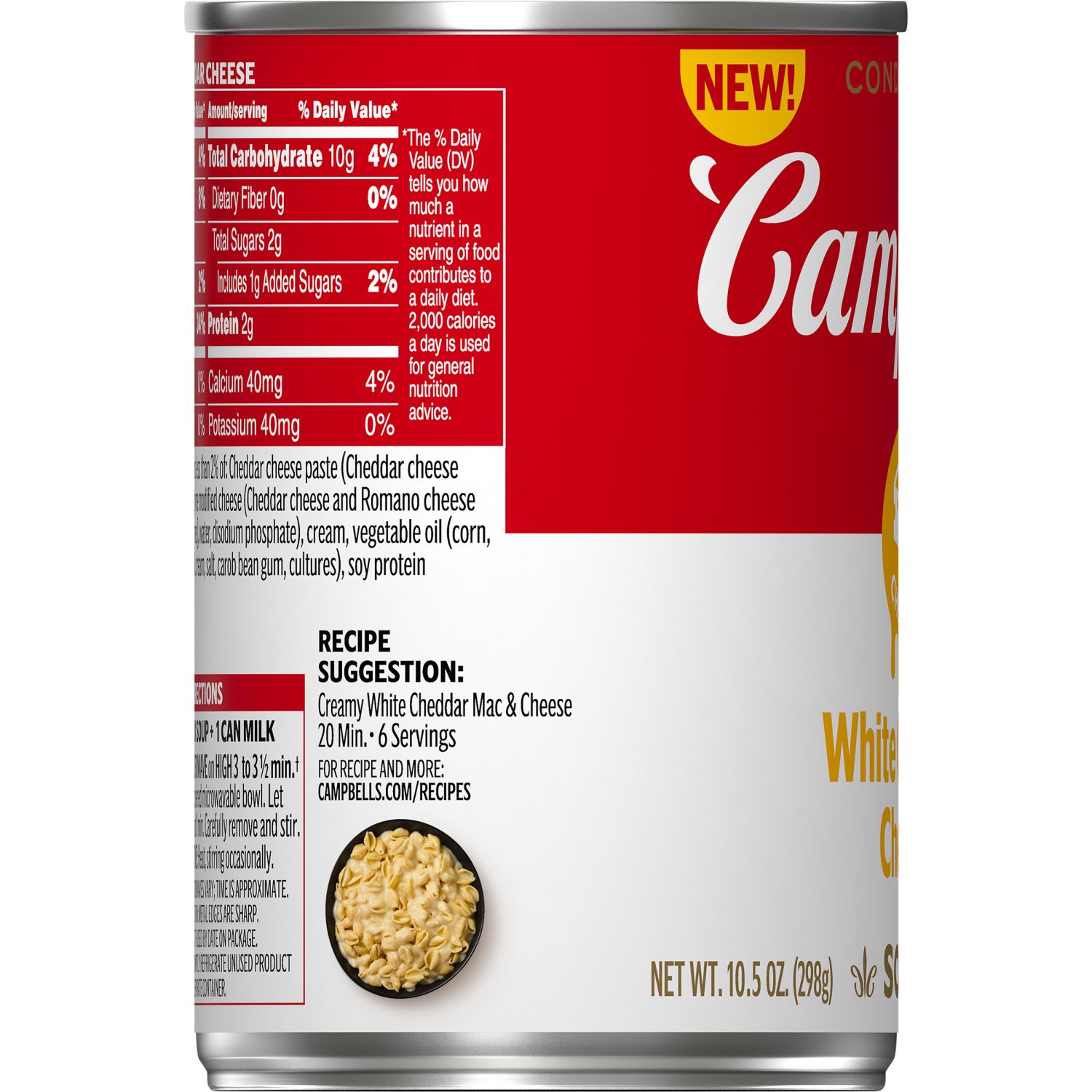 slide 4 of 6, Campbell's Condensed White Cheddar Cheese Soup, 10.5 oz Can, 10.5 oz