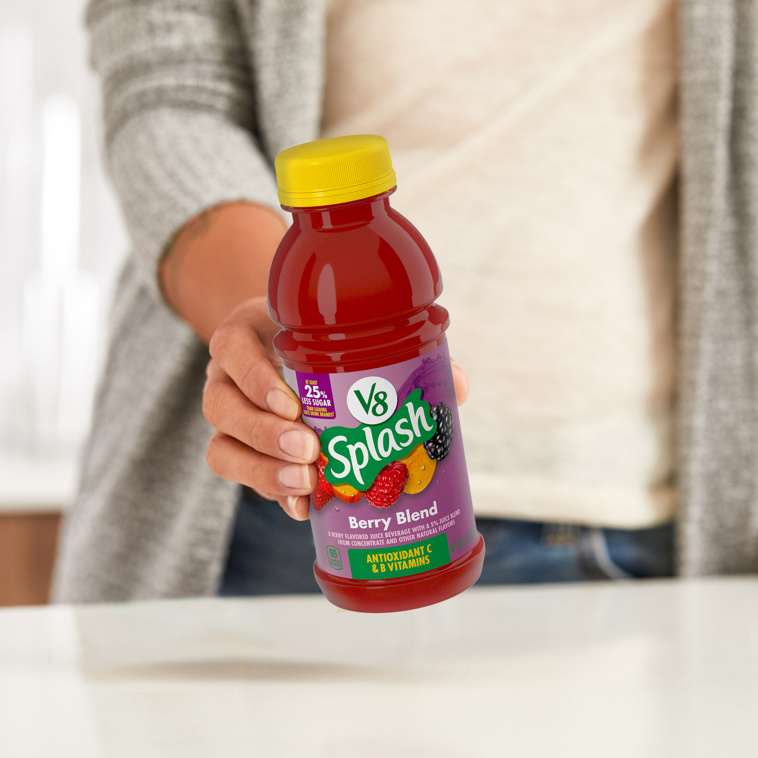 slide 6 of 8, V8 Splash Berry Blend Flavored Beverage, 12 fl oz Bottle (6 Pack), 72.000 fl oz