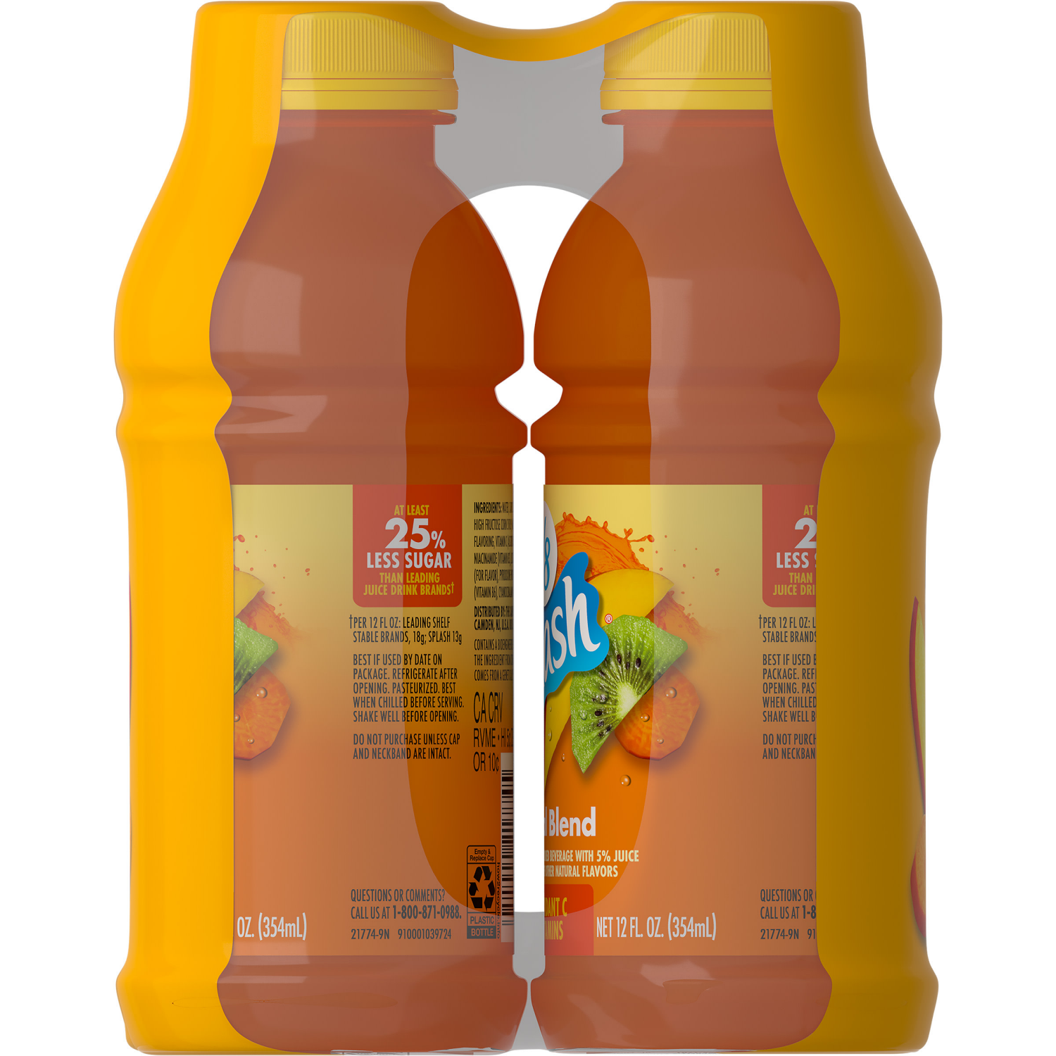 slide 6 of 8, V8 Splash Tropical Blend Flavored Beverage, 12 fl oz Bottle (6 Pack), 72 fl oz