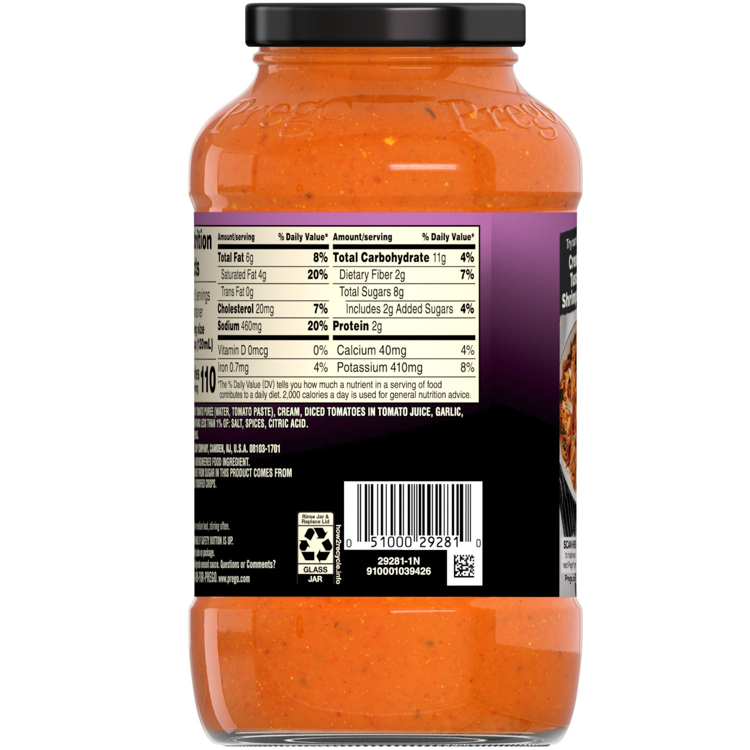 slide 5 of 8, Prego Creamy Tomato Garlic Sauce, 23.75 oz