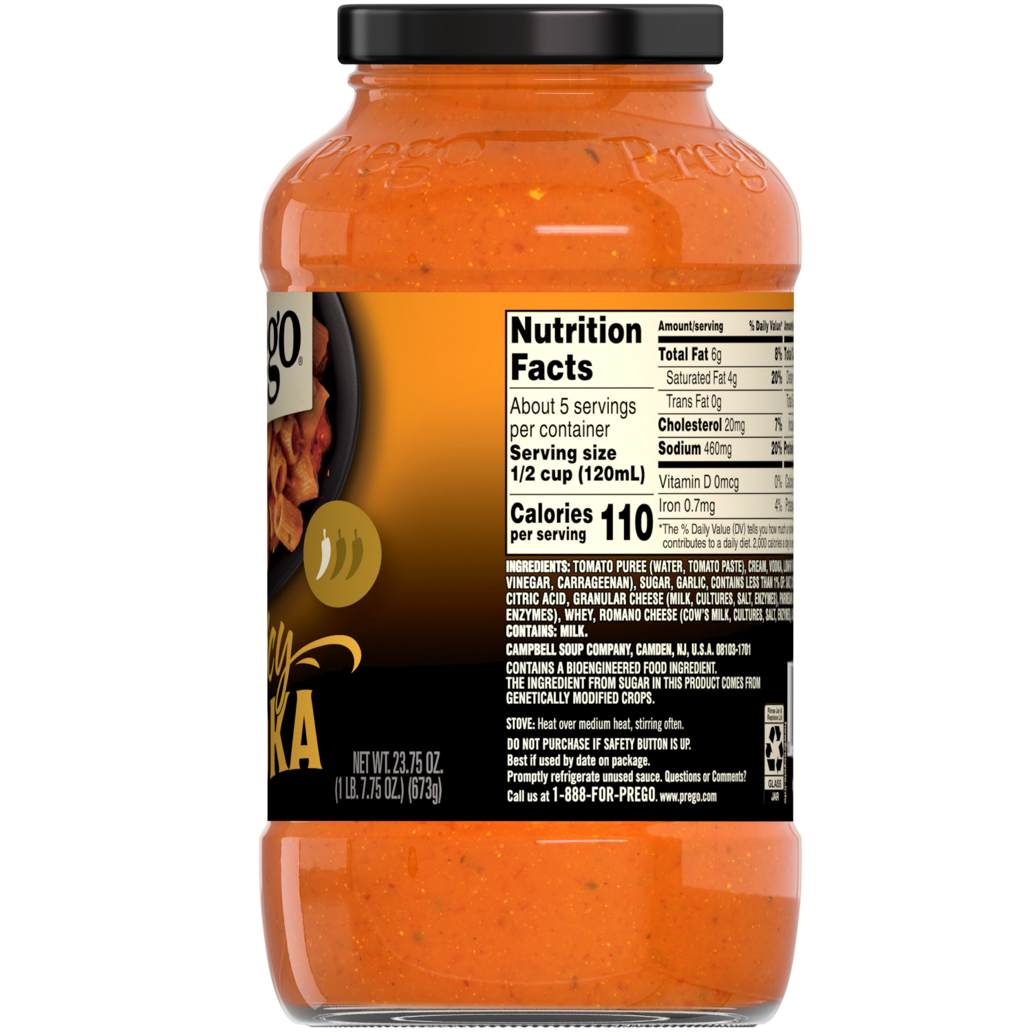 slide 2 of 8, Prego Spicy Vodka Sauce, 23.75 oz