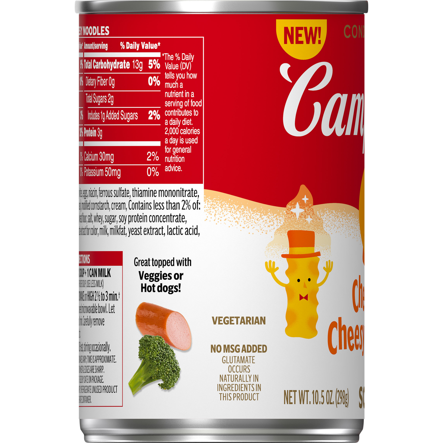 slide 6 of 6, Campbell's Campbell’s Condensed Kids Cheddar Cheesy Noodle Soup, 10.5 oz Can, 10.5 oz