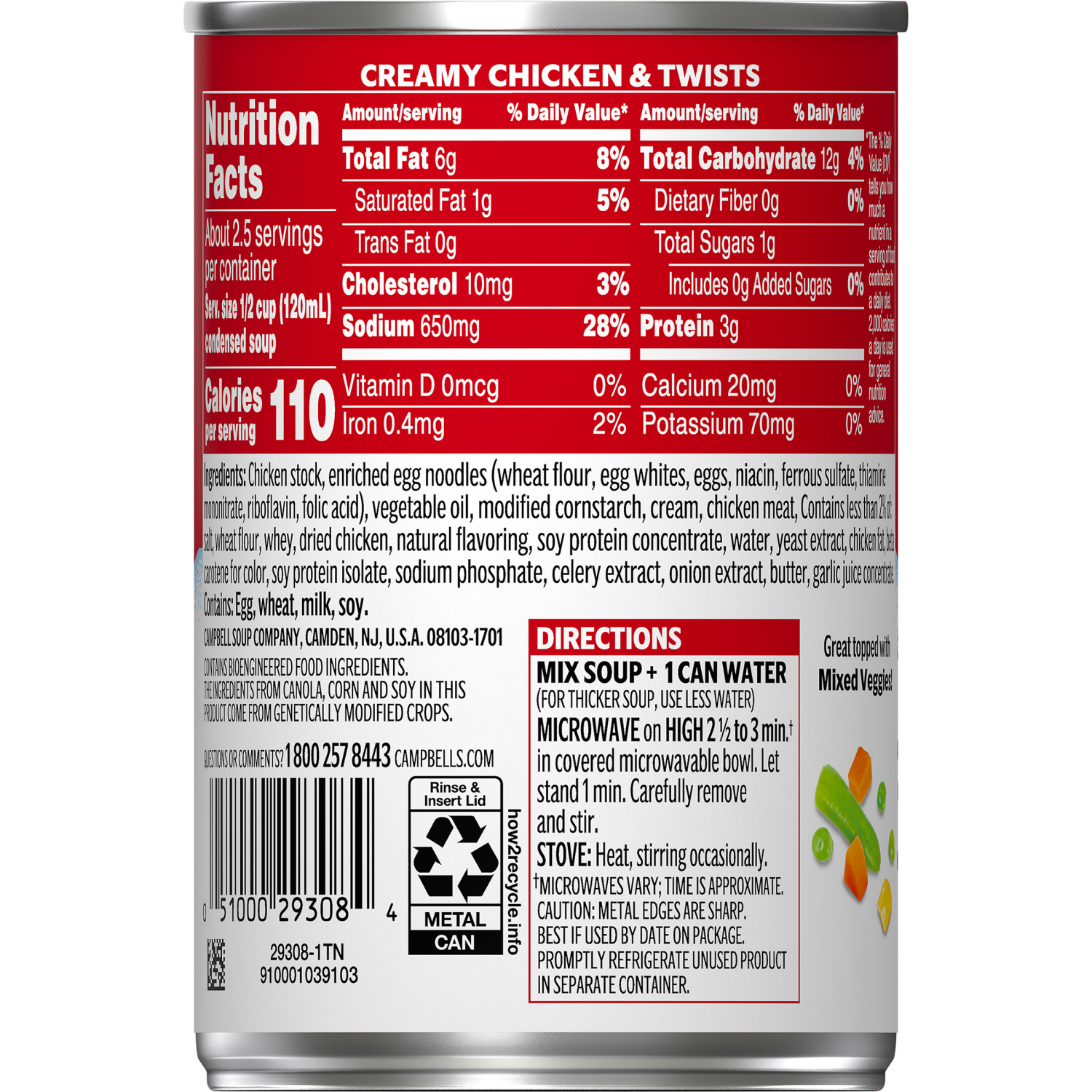 slide 6 of 6, Campbell's Campbell’s Condensed Kids Creamy Chicken and Twists Soup, 10.5 oz Can, 10.5 oz