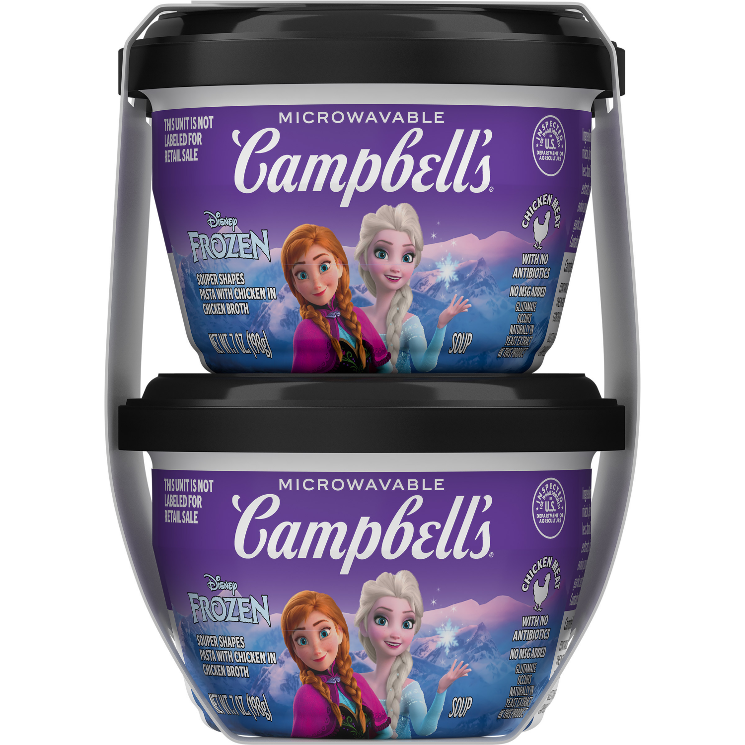 slide 2 of 4, Campbell's Condensed Kids Soup, Disney Frozen Souper Shapes Pasta, 7oz Bowl (4 Pack), 28 oz