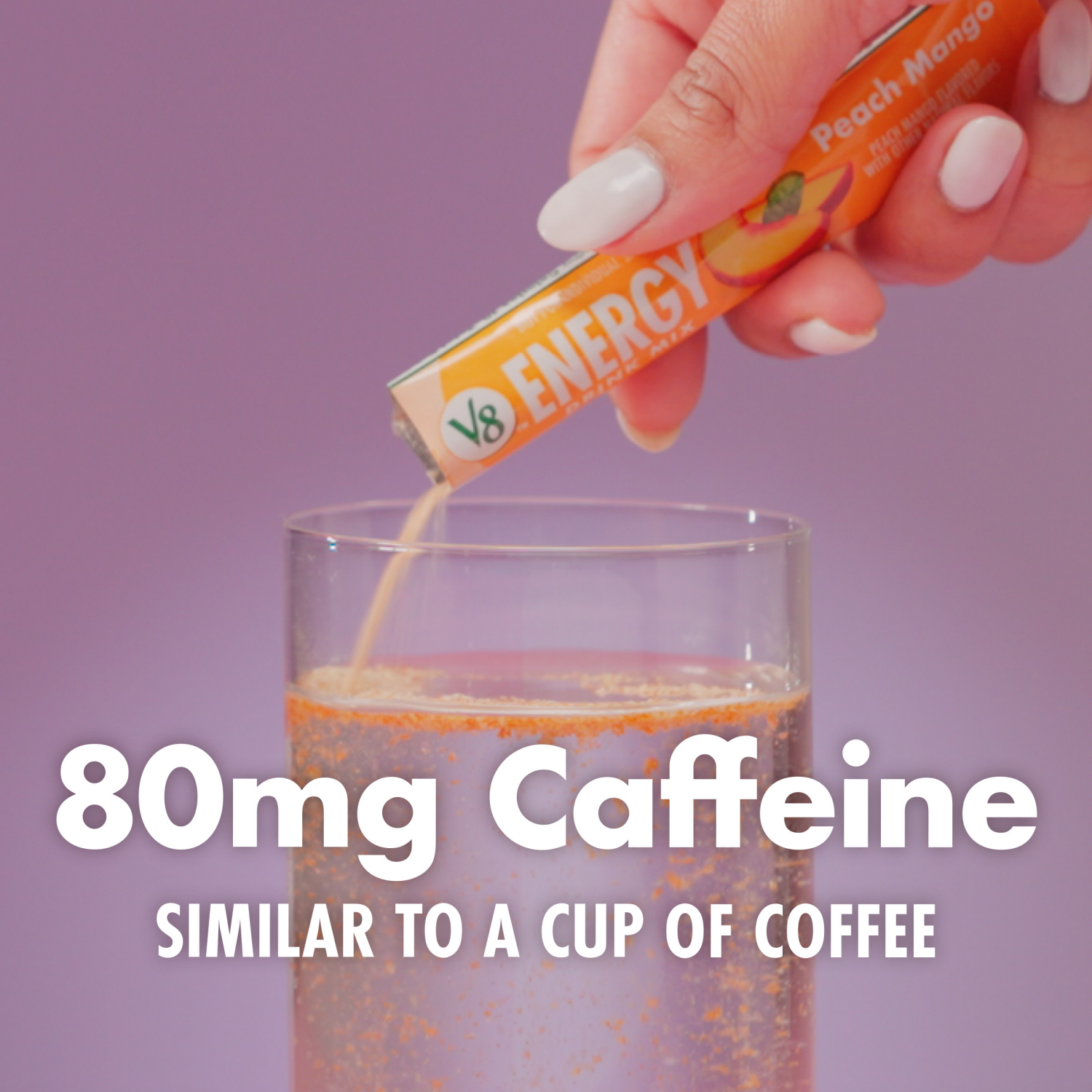 slide 2 of 8, V8 Energy Pomegranate Blueberry Energy Drink Mix Powder, .10 oz Packet (10 Count), 1.000 oz