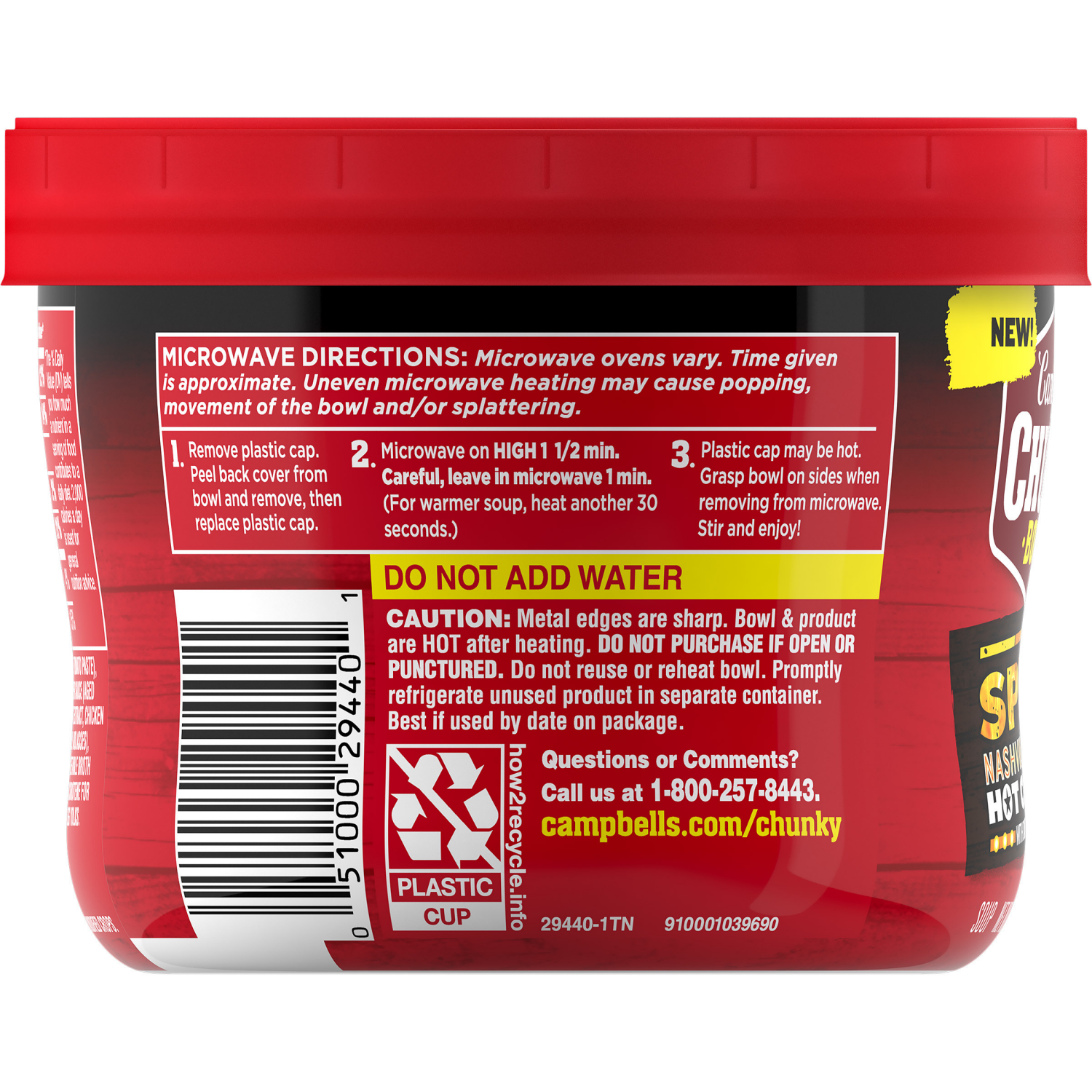 slide 2 of 6, Campbell's Campbell’s Chunky Spicy Nashville-Style Hot Chicken Soup, 15.25 oz Bowl, 15.250 oz