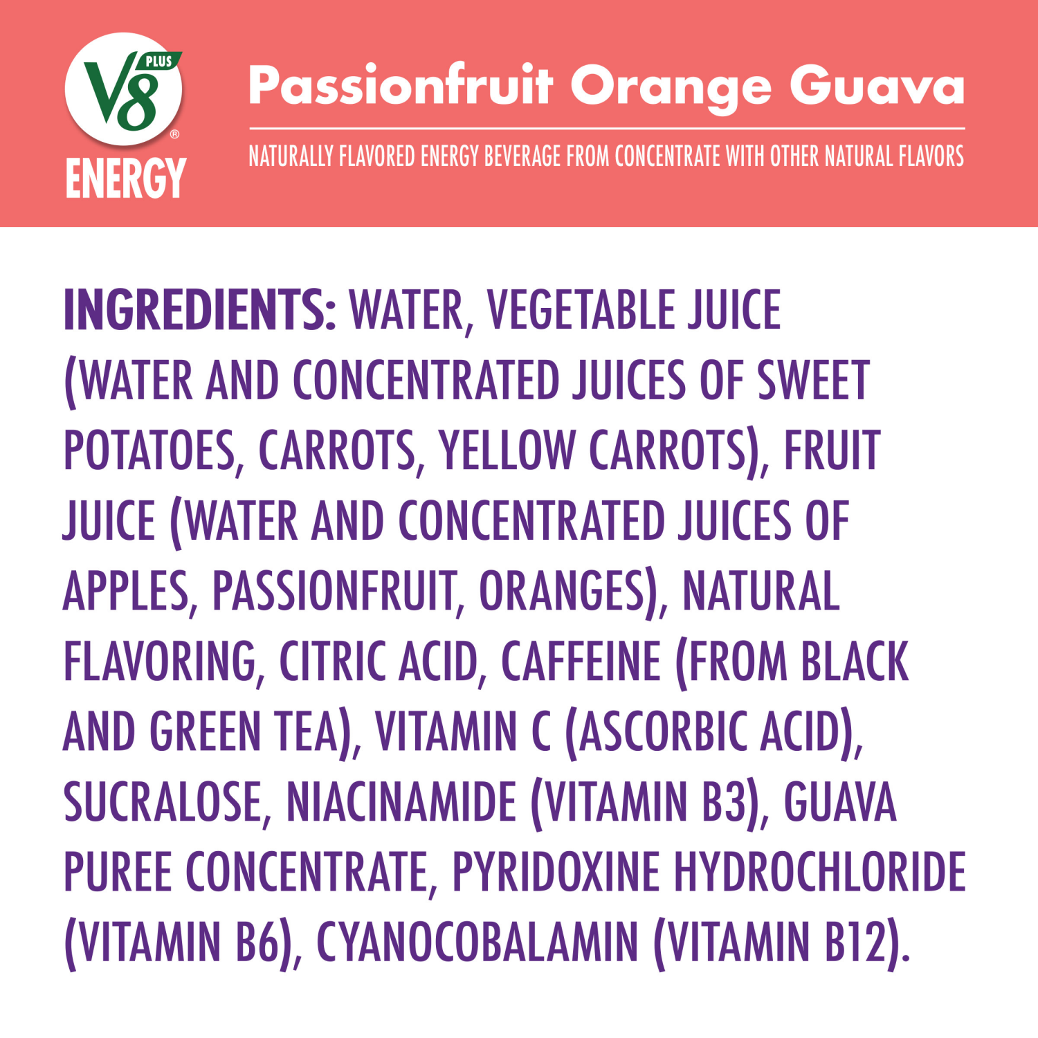 slide 3 of 8, V8 Energy Pear Ginger Energy Drink, 8 fl oz Can (6 Pack), 48.000 fl oz