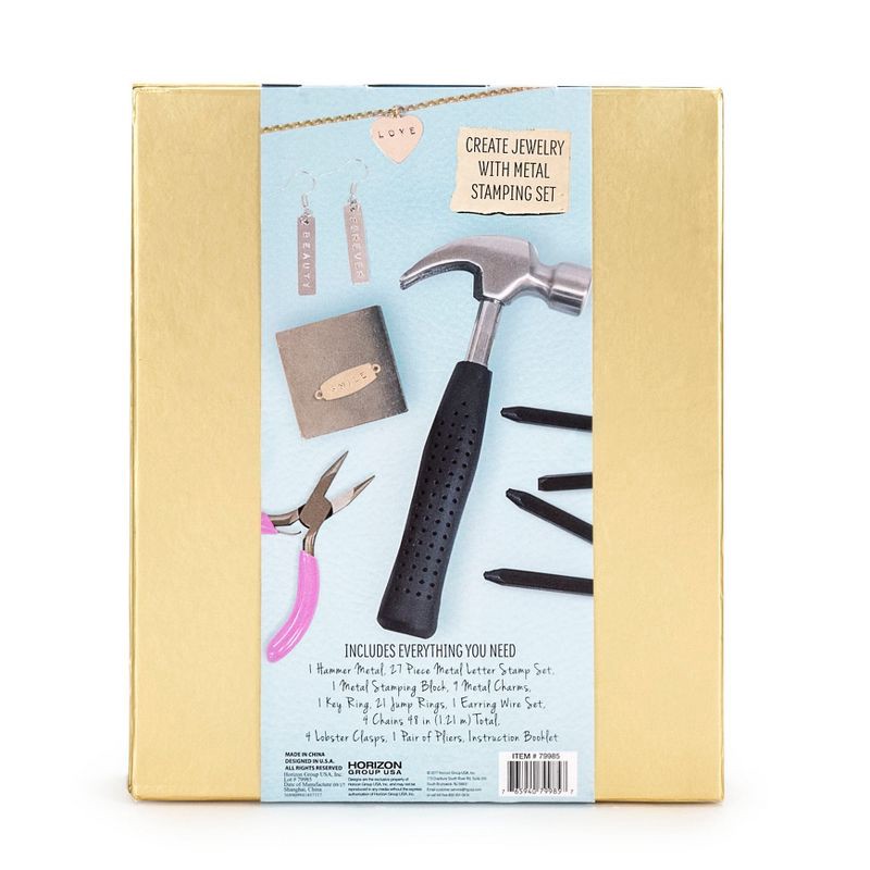 slide 4 of 5, DIY Hand Stamped Metal Jewelry Kit - STMT: Aluminum & Steel Stamping Kit, Jewelry Craft Activity, 71 Pieces, 71 ct