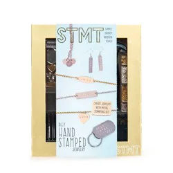 DIY Hand Stamped Metal Jewelry Kit - STMT: Aluminum & Steel Stamping Kit, Jewelry Craft Activity, 71 Pieces