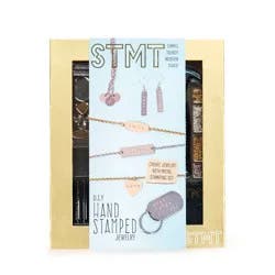DIY Hand Stamped Metal Jewelry Kit - STMT: Aluminum & Steel Stamping Kit, Jewelry Craft Activity, 71 Pieces