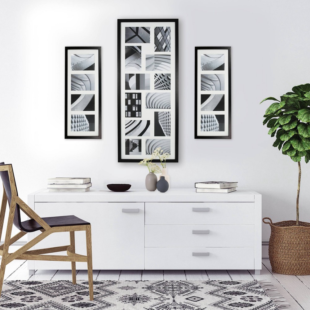 slide 6 of 6, Thin Collage Frame Holds 12 Multi Size Photos Black - Made By Design, 1 ct
