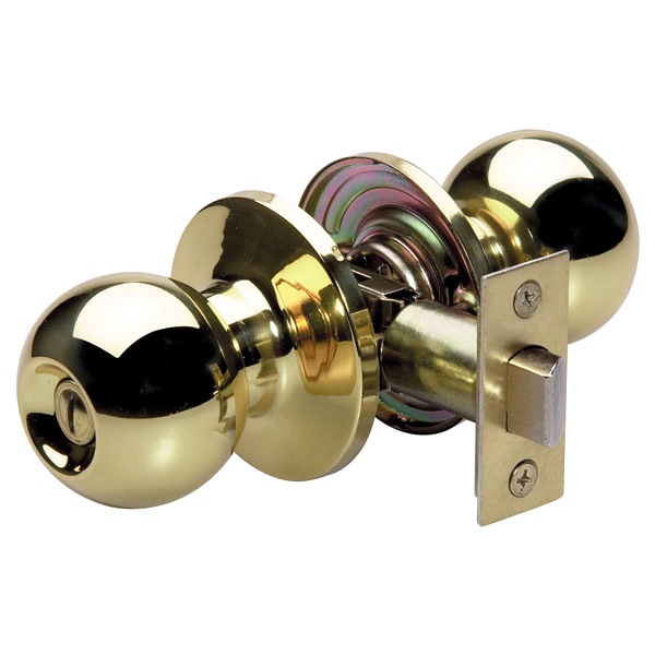 slide 1 of 1, Master Lock Polished Brass Ball Privacy Door Lock BAO0303, 1 ct