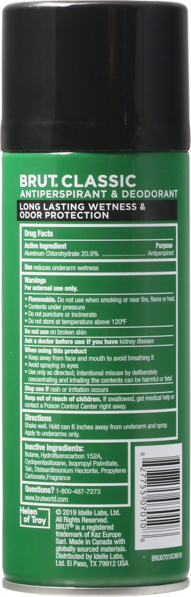 slide 4 of 9, Brut Aerosol Anti Perspirant, 6 oz