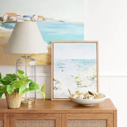 19.75"x7" Bubble Glass with Brass Detail Large Lamp Base Clear - Threshold™