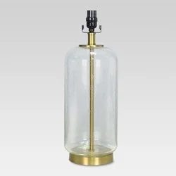 19.75"x7" Bubble Glass with Brass Detail Lamp Base: Energy Efficient, UL Listed - Threshold™