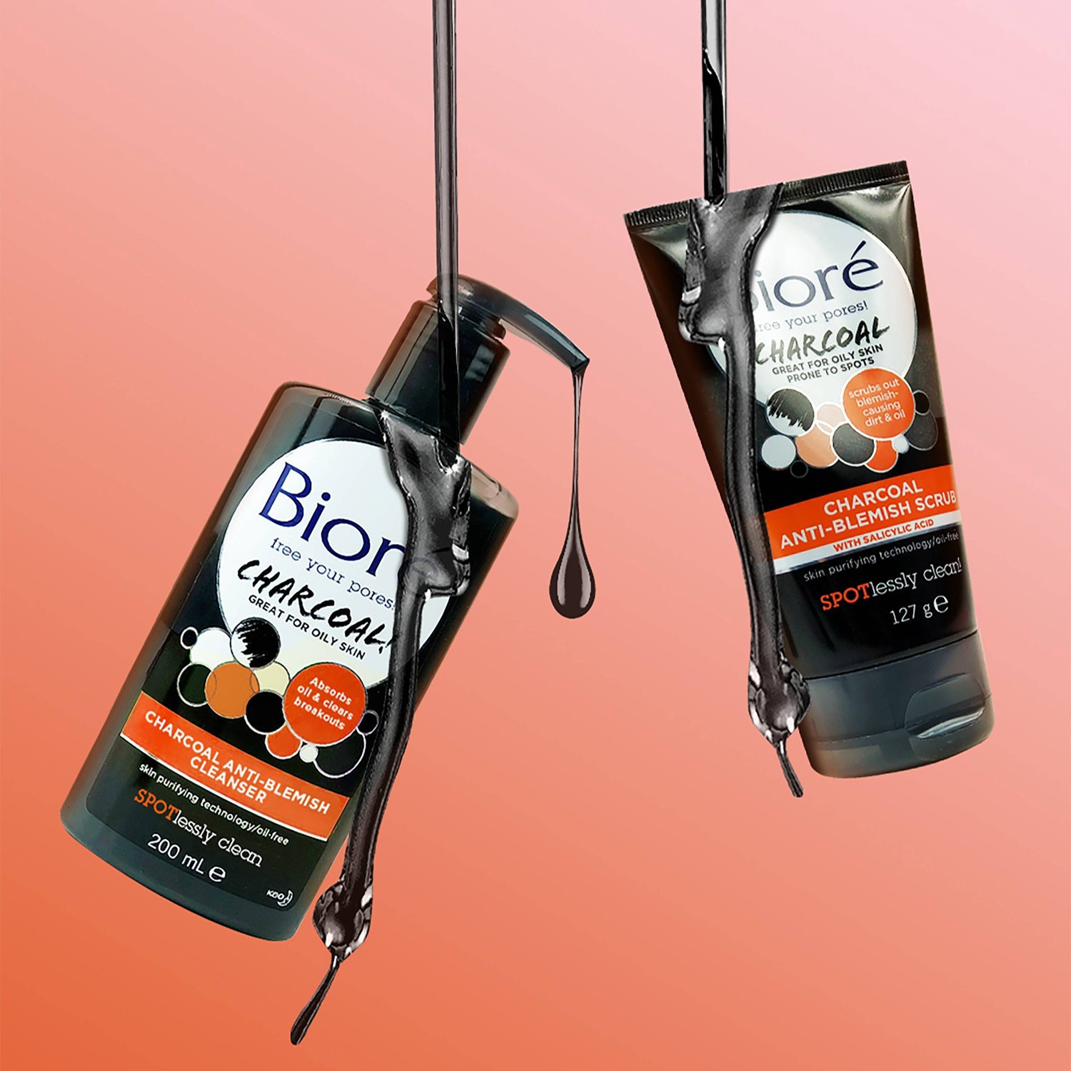 slide 2 of 5, Biore Charcoal Acne Daily Cleanser, 6.77 oz