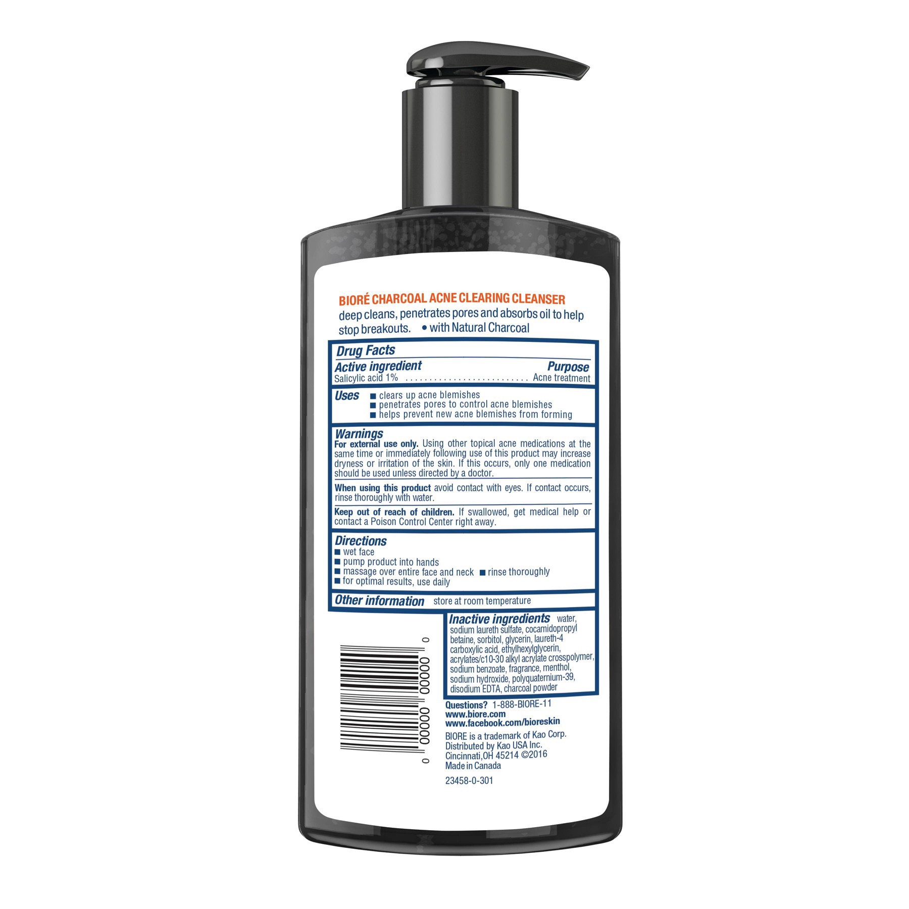 slide 3 of 5, Biore Charcoal Acne Daily Cleanser, 6.77 oz