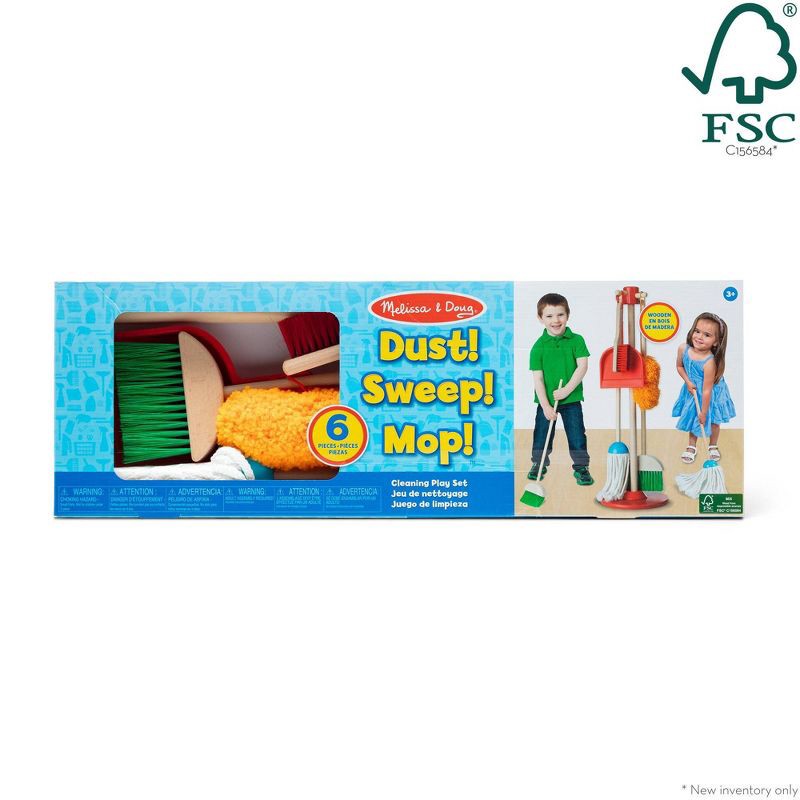 slide 3 of 9, Melissa & Doug Let's Play House! Dust, Sweep & Mop 6pc Set, 6 ct