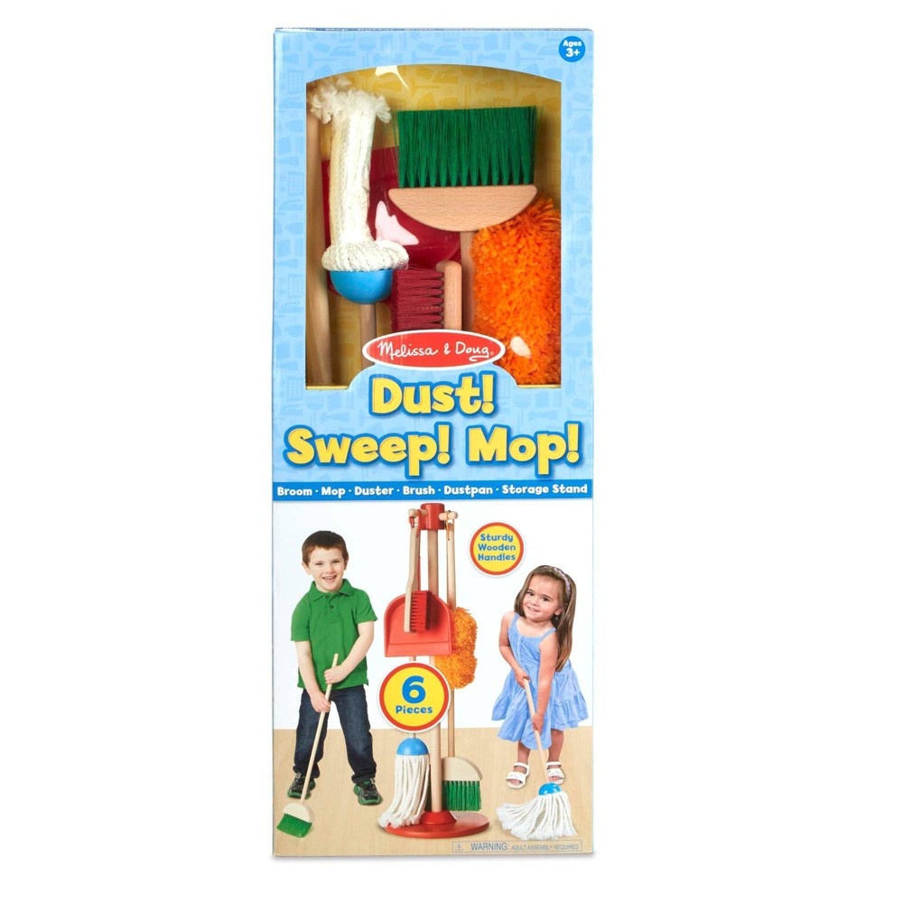 slide 6 of 6, Melissa & Doug Let's Play House! Dust, Sweep & Mop Set, 6 ct