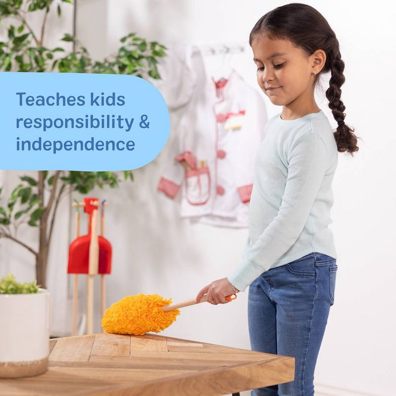 slide 7 of 9, Melissa & Doug Dust! Sweep! Mop! 6pc Wooden Pretend Play Preschool Cleaning Set, 6 ct