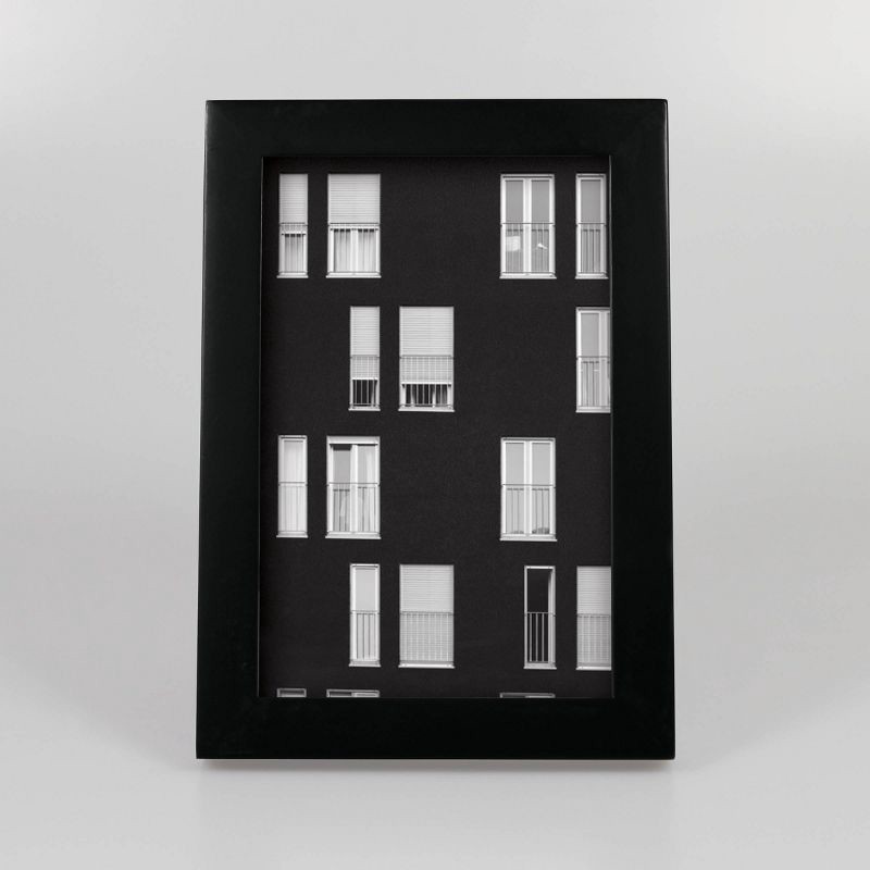 slide 1 of 4, 4" x 6" Thin Single Picture Frame Black - Threshold™: Modern Style, MDF, Glass, Easel Back Display, 1 ct