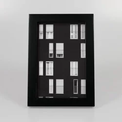 4" x 6" Thin Single Picture Frame Black - Threshold™: Modern Style, MDF, Glass, Easel Back Display