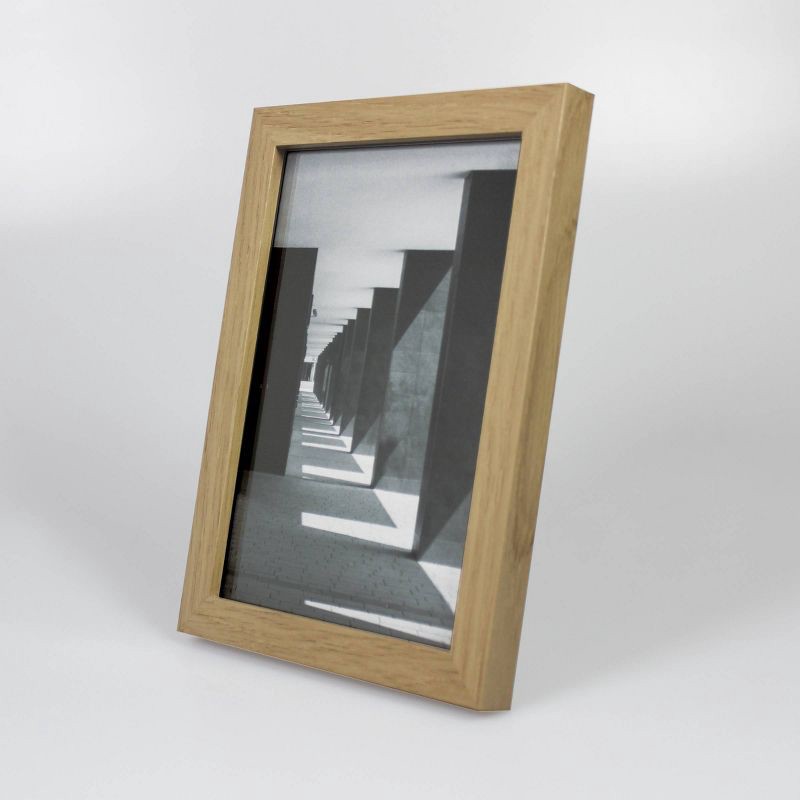 slide 2 of 4, 5" x 7" Thin Grain Frame Wood - Threshold™: Modern Style, MDF, Easel Back, FSC Certified, 1 ct