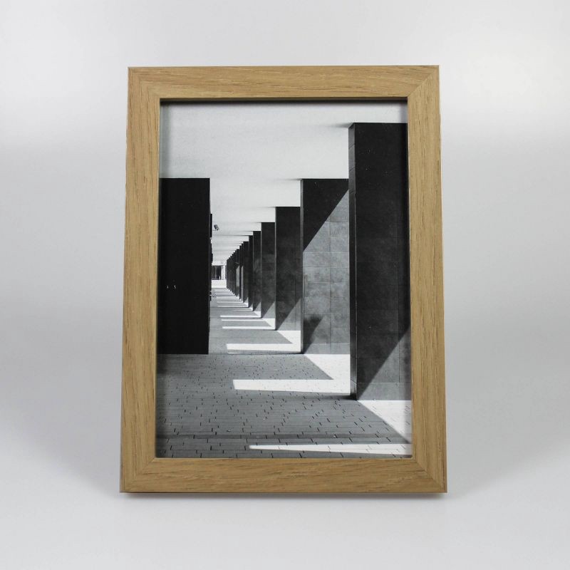 slide 1 of 4, 5" x 7" Thin Grain Frame Wood - Threshold™: Modern Style, MDF, Easel Back, FSC Certified, 1 ct