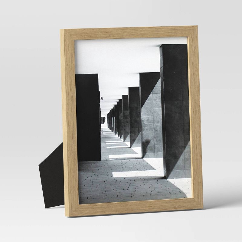 slide 1 of 3, 8" x 10" Thin Grain Frame Wood - Threshold™: Modern Style MDF Photo Holder, FSC Certified, Tabletop Display, 1 ct