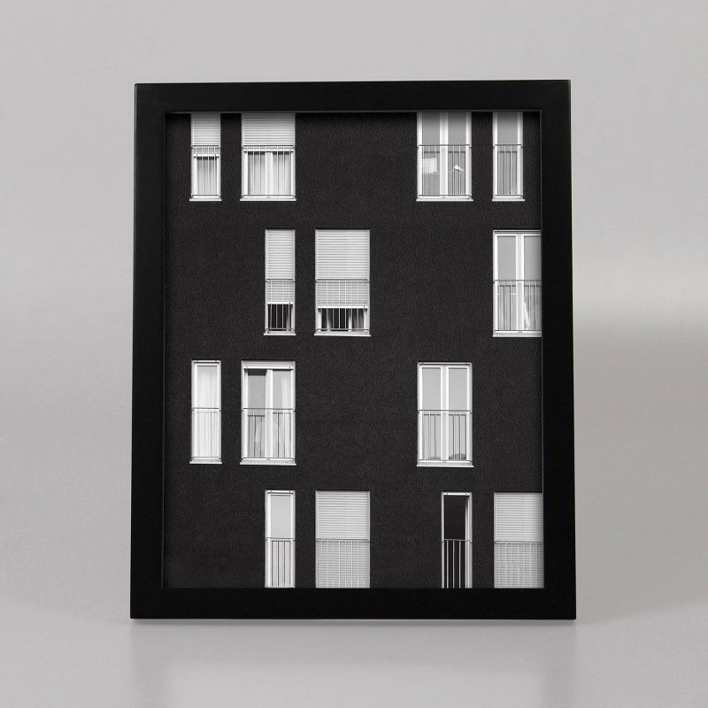 slide 1 of 4, 8" x 10" Thin Single Picture Frame Black - Threshold™: Modern Style, MDF, Glass Glazing, Wall/Tabletop Display, 1 ct