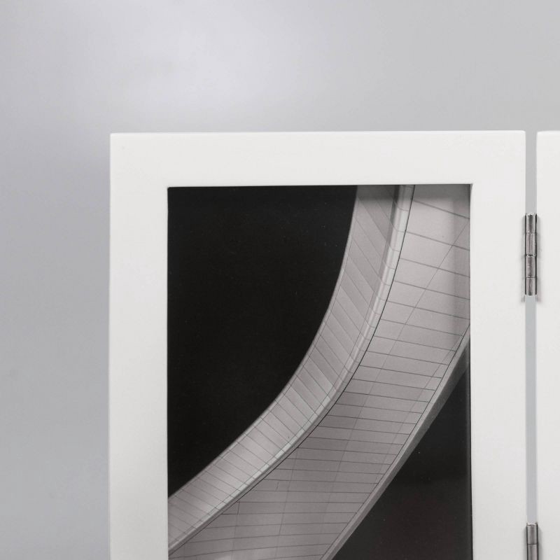 slide 3 of 4, Thin Hinged Frame Holds 2 (4" x 6") Photos Frame White - Threshold™, 1 ct