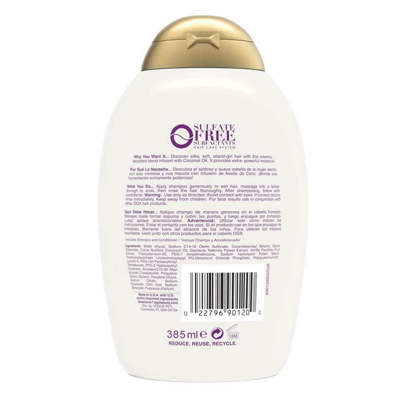 slide 11 of 11, OGX Extra Strength Damage Remedy + Coconut Miracle Oil Shampoo for Dry, Frizzy, or Coarse Hair - 13 fl oz, 13 fl oz