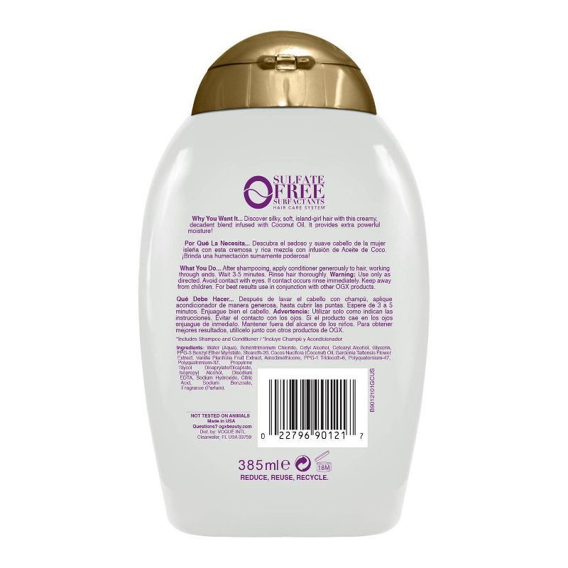 slide 2 of 3, OGX Extra Strength Damage Remedy + Coconut Miracle Oil Conditioner for Dry, Frizzy Hair - 13 fl oz, 13 fl oz